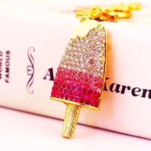 💕NWT-Pink & Diamond Rhinestone Ice Cream Popsicle Bag/Keychain Charm💕